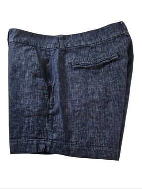 Old Navy Everyday Short Mid-Rise Linen/Cotton in Dark Chambray Size 8